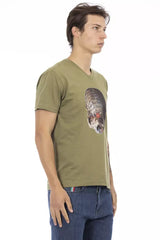 Trussardi Action Green Cotton Men T-Shirt -   -  Trussardi Action.