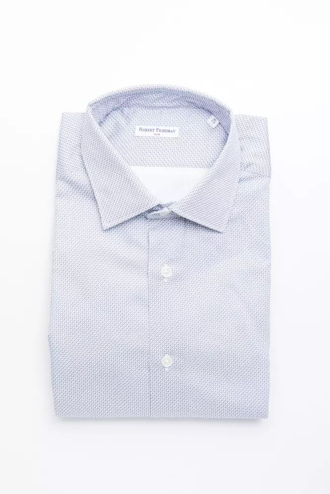 Robert Friedman Light Blue Cotton Men Shirt -   -  Robert Friedman.