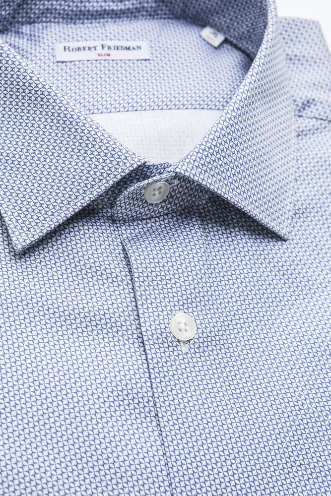 Robert Friedman Light Blue Cotton Men Shirt -   -  Robert Friedman.