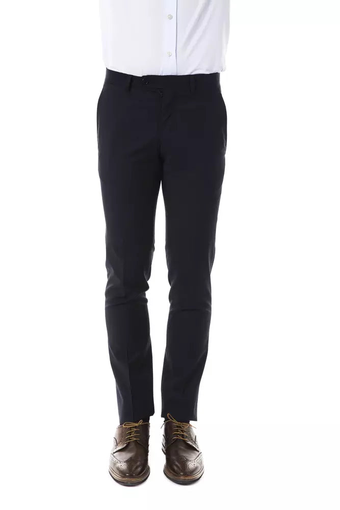 Uominitaliani Gray Wool Men's Suit Pant -   -  Uominitaliani.