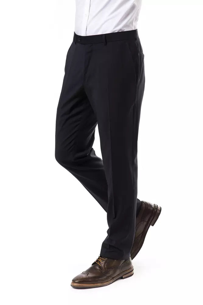Uominitaliani Gray Wool Men Pant -   -  Uominitaliani.