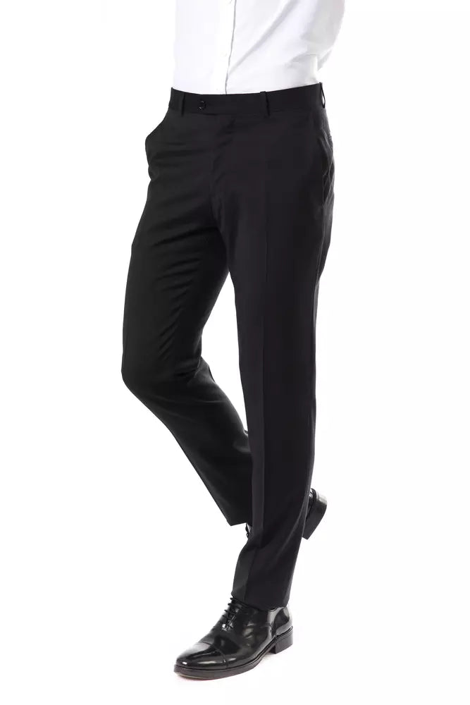 Uominitaliani Gray Wool Mens Suit Pant -   -  Uominitaliani.