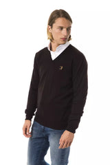 Uominitaliani Brown Merino Wool Men Sweater -   -  Uominitaliani.