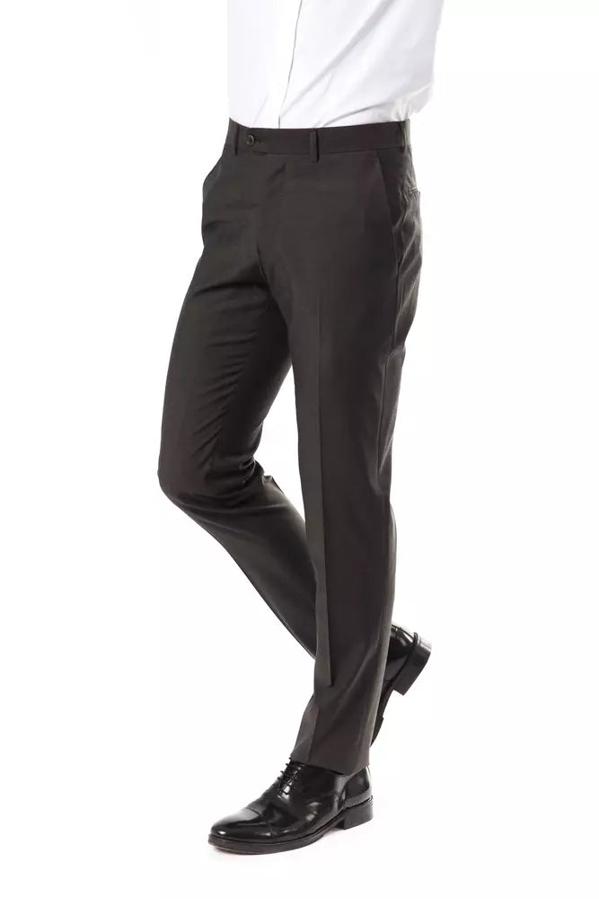 Uominitaliani Gray Wool Men's Pant -   -  Uominitaliani.