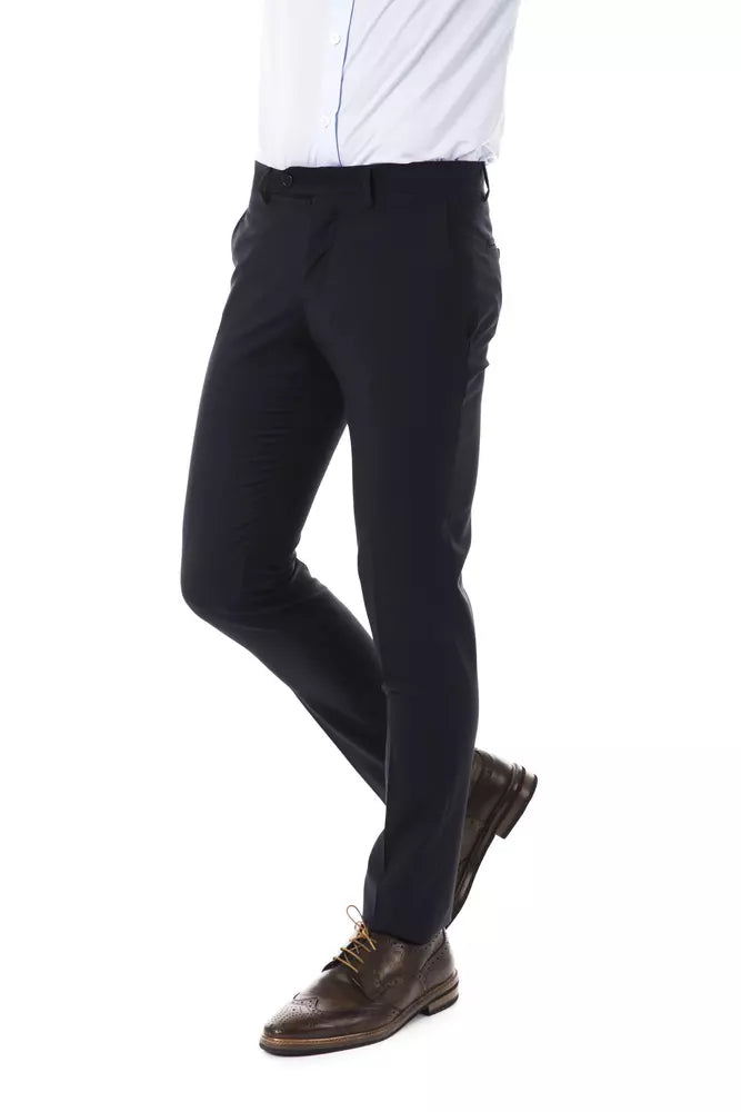 Uominitaliani Gray Wool Men's Suit Pant -   -  Uominitaliani.