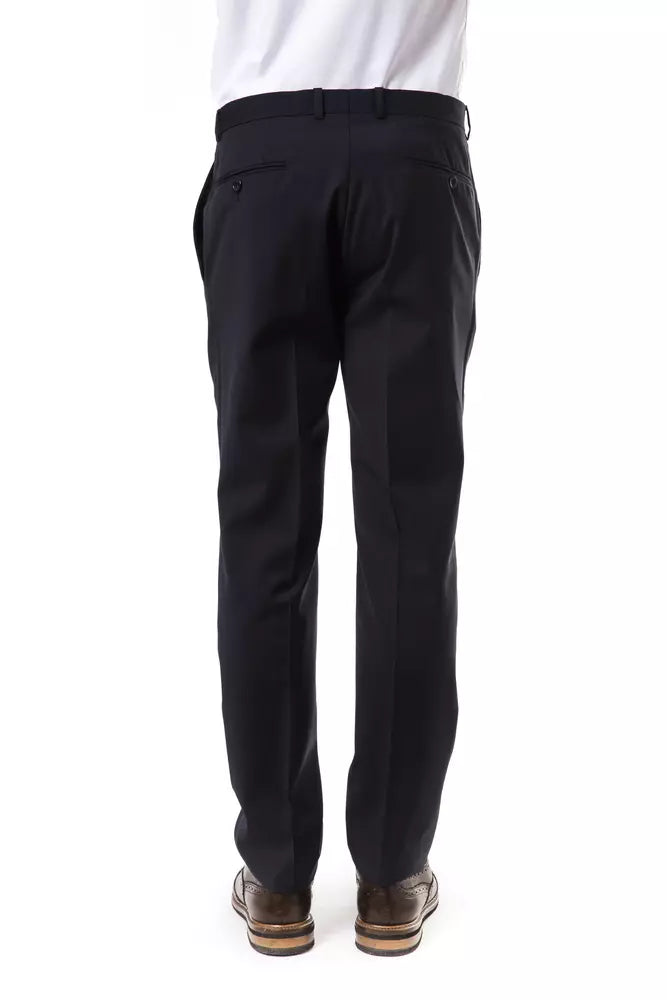Uominitaliani Gray Wool Men Pant -   -  Uominitaliani.