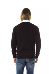 Uominitaliani Brown Merino Wool Men Sweater -   -  Uominitaliani.
