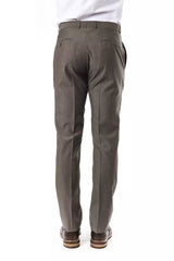Uominitaliani Gray Wool Men Pant -   -  Uominitaliani.