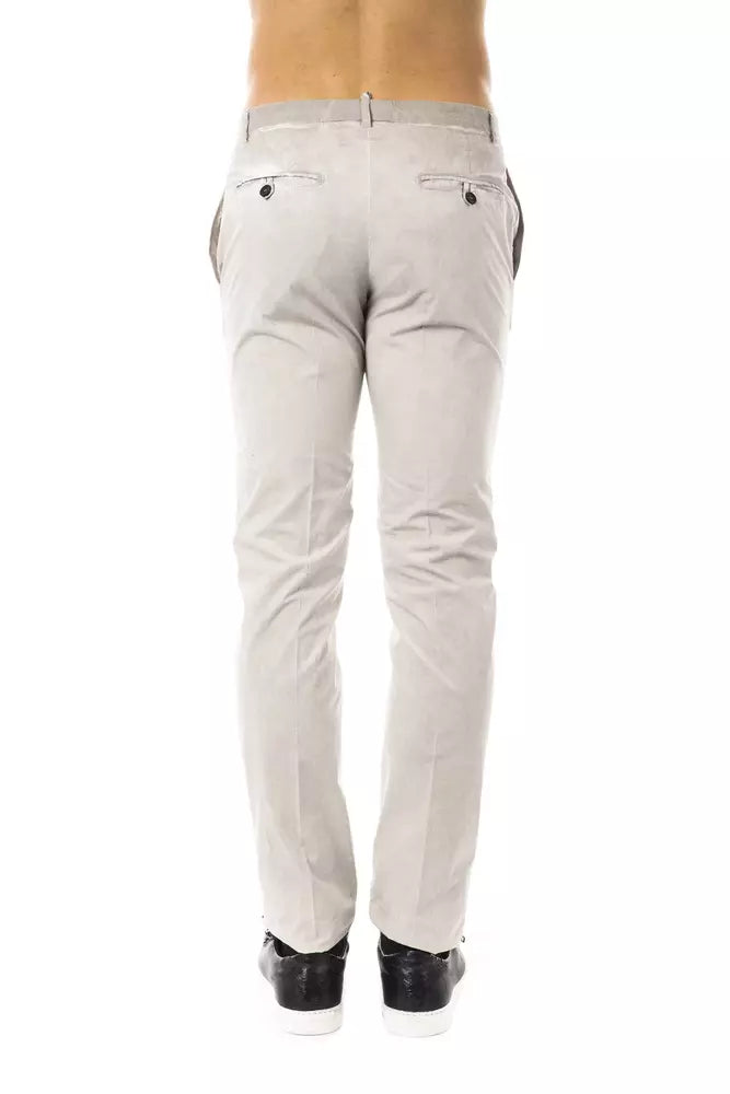 Uominitaliani Gray Cotton Mens Pant -   -  Uominitaliani.