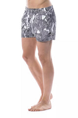 Roberto Cavalli Sport Black Polyester Men's Swim Trunk -   -  Roberto Cavalli Sport.