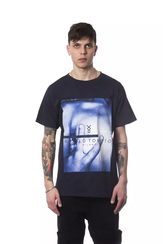 Nicolo Tonetto Blue Cotton Men T-Shirt -   -  Nicolo Tonetto.