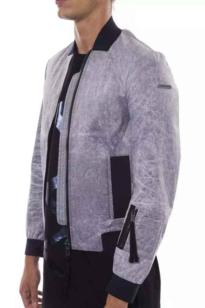 Nicolo Tonetto Gray Polyester Men Bomber Jacket -   -  Nicolo Tonetto.