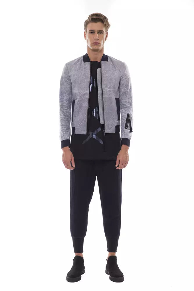 Nicolo Tonetto Gray Polyester Men Bomber Jacket -   -  Nicolo Tonetto.