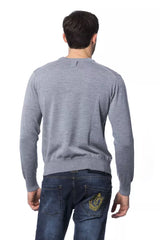 Billionaire Italian Couture Gray Merino Wool Men Sweater -   -  Billionaire Italian Couture.