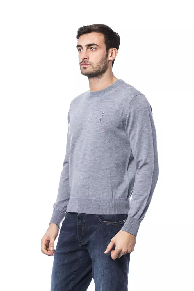 Billionaire Italian Couture Gray Merino Wool Men Sweater -   -  Billionaire Italian Couture.