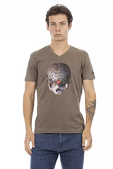Trussardi Action Brown Cotton Men T-Shirt -   -  Trussardi Action.