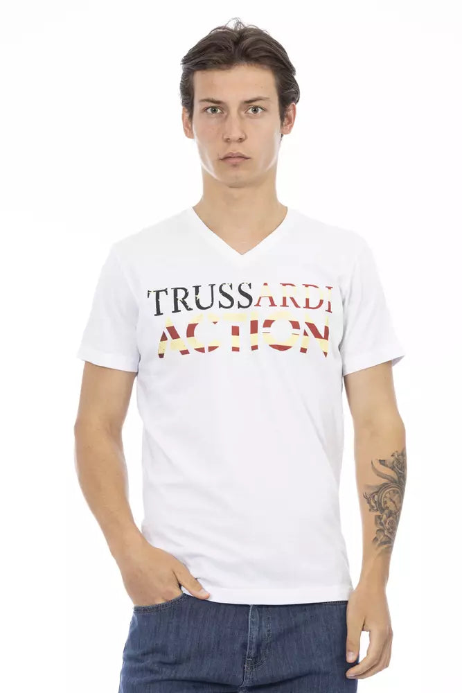 Trussardi Action White Cotton Men T-Shirt -   -  Trussardi Action.