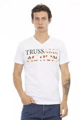 Trussardi Action White Cotton Men T-Shirt -   -  Trussardi Action.