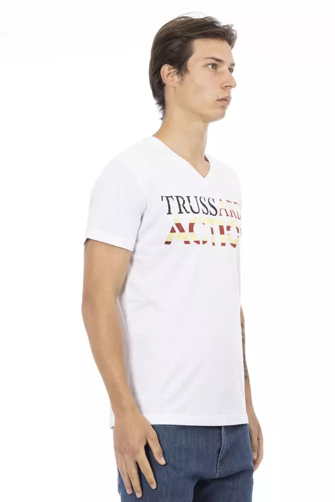 Trussardi Action White Cotton Men T-Shirt -   -  Trussardi Action.