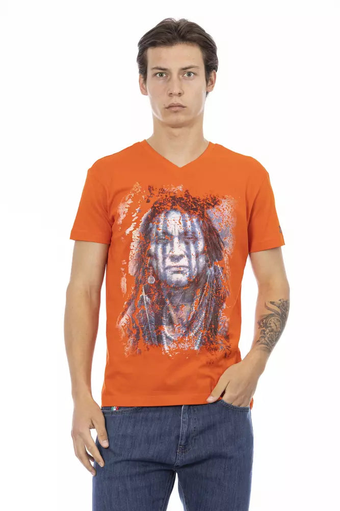 Trussardi Action Orange Cotton Men's T-Shirt -   -  Trussardi Action.