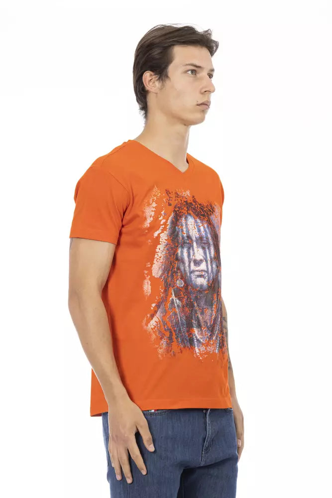 Trussardi Action Orange Cotton Men's T-Shirt -   -  Trussardi Action.