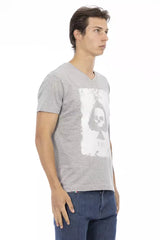 Trussardi Action Gray Cotton Men T-Shirt -   -  Trussardi Action.