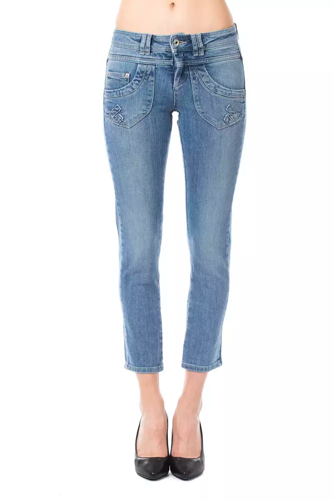 Ungaro Fever Light Blue Cotton Women Capri Jean -   -  Ungaro Fever.