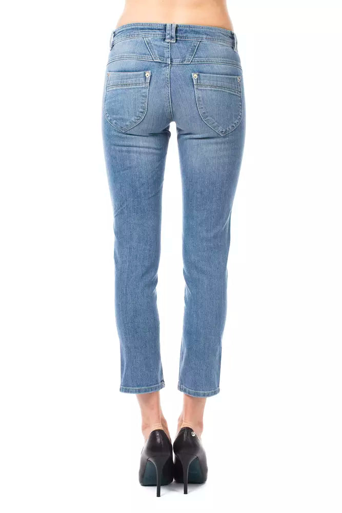 Ungaro Fever Light Blue Cotton Women Capri Jean -   -  Ungaro Fever.
