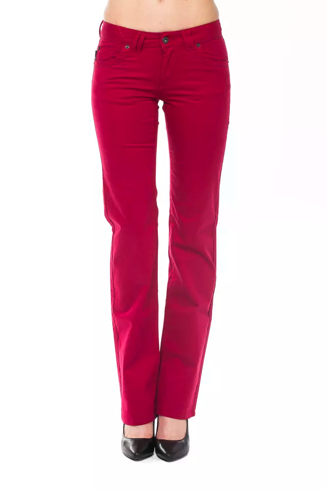 Ungaro Fever - Bold Regular Fit Cotton Straight Leg Pants - Red