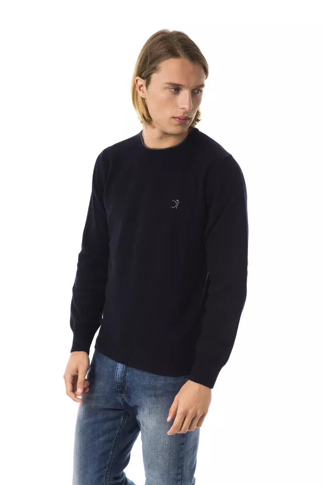 Uominitaliani Blue Wool Men Sweater -   -  Uominitaliani.