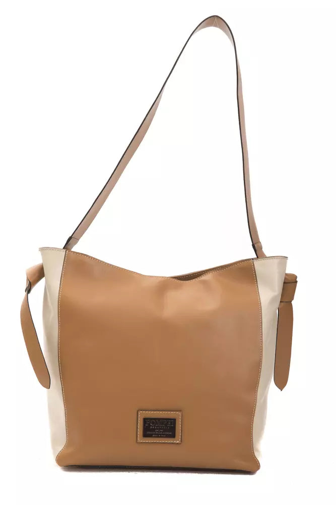 Pompei Donatella Brown Leather Women Shoulder Bag -  Luxury Shoulder Bag for Women -  Pompei Donatella.