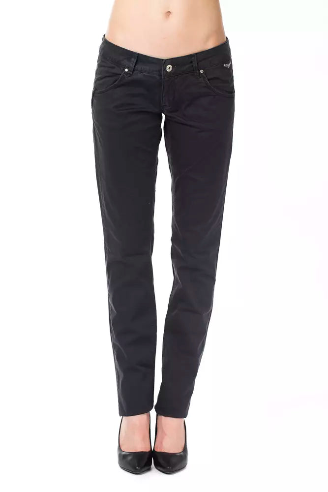 Ungaro Fever - Chic Cotton Blend Straight Leg Pant - Blue