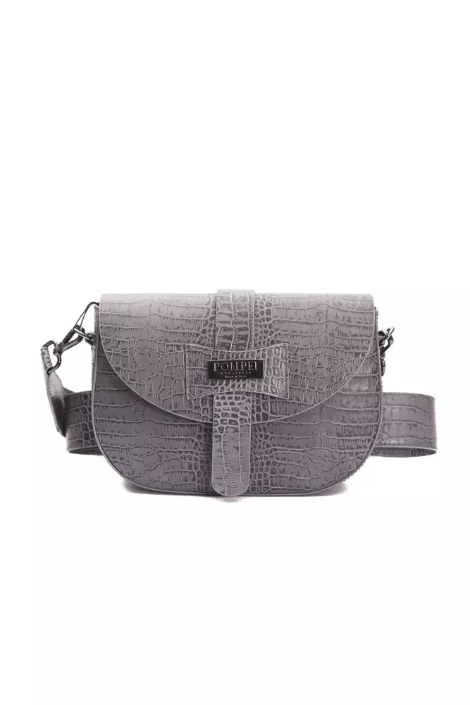 Pompei Donatella Gray Leather Women Crossbody Bag -  Luxury Cross Body Bag for Women -  Pompei Donatella.