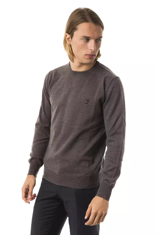 Uominitaliani Gray Merino Wool Men Sweater -   -  Uominitaliani.