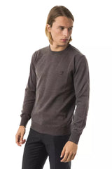 Uominitaliani Gray Merino Wool Men Sweater -   -  Uominitaliani.
