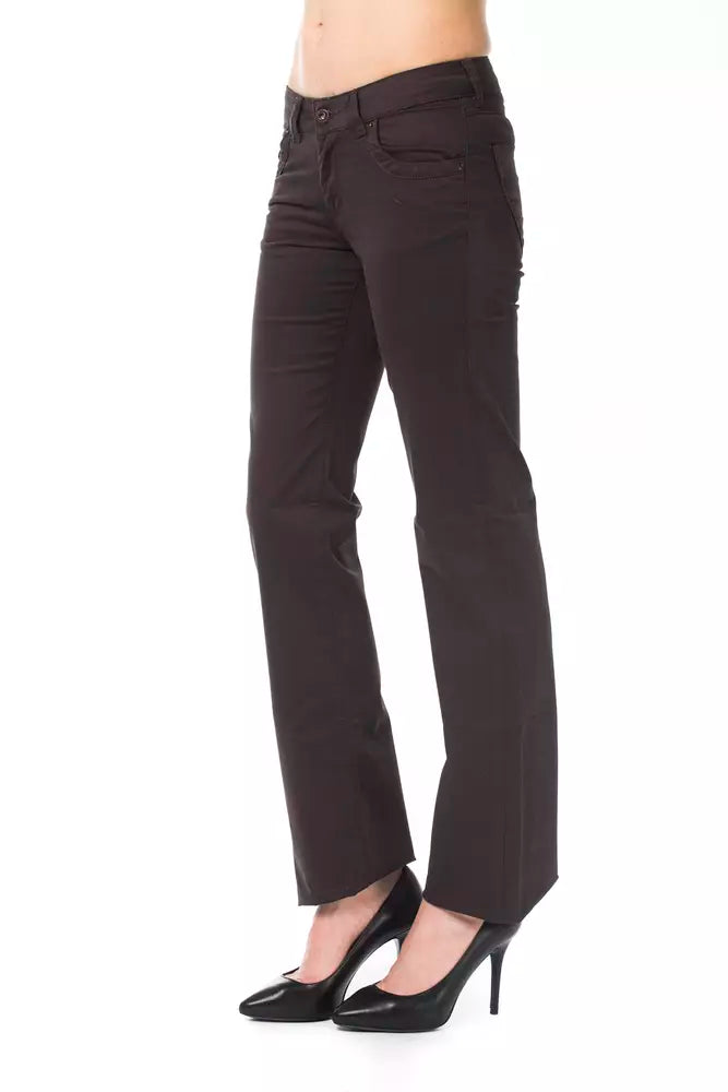 Ungaro Fever - Sophisticated Regular Fit Straight Leg Cotton Pants - Brown