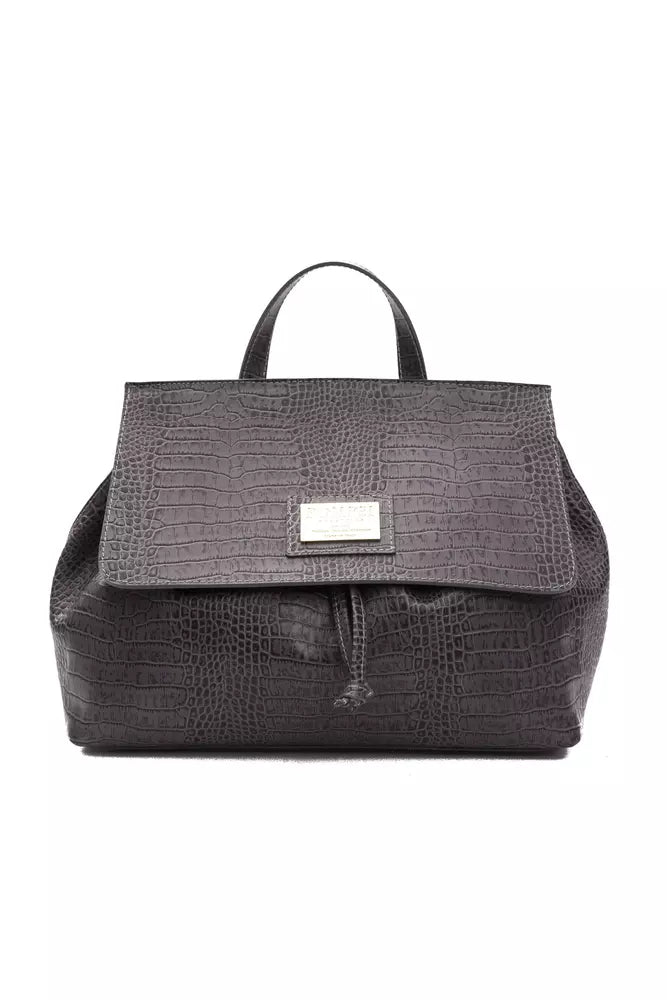 Pompei Donatella Gray Leather Women Shoulder Bag -   -  Pompei Donatella.