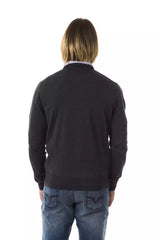 Uominitaliani Gray Merino Wool Men Sweater -   -  Uominitaliani.