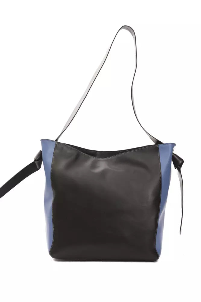 Pompei Donatella Black Leather Women Shoulder Bag -  Luxury Shoulder Bag for Women -  Pompei Donatella.
