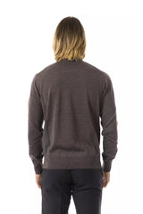 Uominitaliani Gray Merino Wool Men Sweater -   -  Uominitaliani.