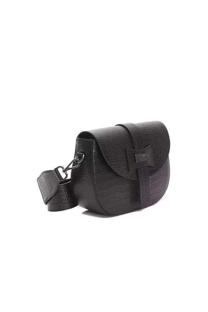 Pompei Donatella Black Leather Women Crossbody -  Luxury Cross Body Bag for Women -  Pompei Donatella.