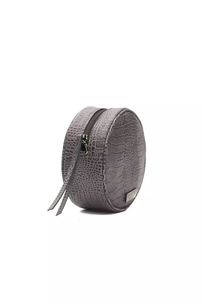 Pompei Donatella Gray Leather Women Crossbody Bag -  Luxury Cross Body Bag for Women -  Pompei Donatella.