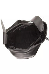 Pompei Donatella Black Leather Women Shoulder Bag -  Luxury Shoulder Bag for Women -  Pompei Donatella.