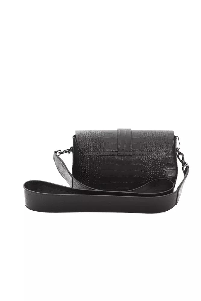 Pompei Donatella Black Leather Women Crossbody -  Luxury Cross Body Bag for Women -  Pompei Donatella.