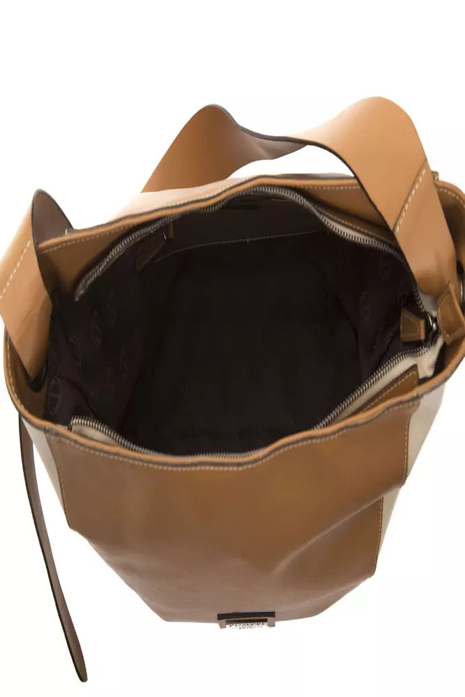 Pompei Donatella Brown Leather Women Shoulder Bag -  Luxury Shoulder Bag for Women -  Pompei Donatella.
