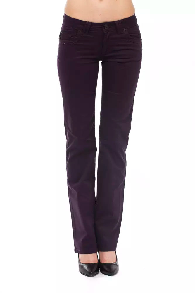 Ungaro Fever - Elegant Cotton Straight Leg Pant - Purple