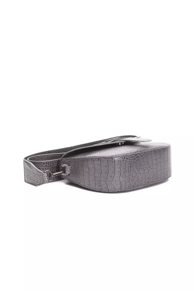 Pompei Donatella Gray Leather Women Crossbody Bag -  Luxury Cross Body Bag for Women -  Pompei Donatella.