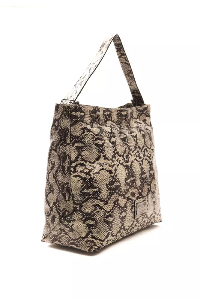 Pompei Donatella Gray Leather Women Shoulder Bag -  Luxury Shoulder Bag for Women -  Pompei Donatella.