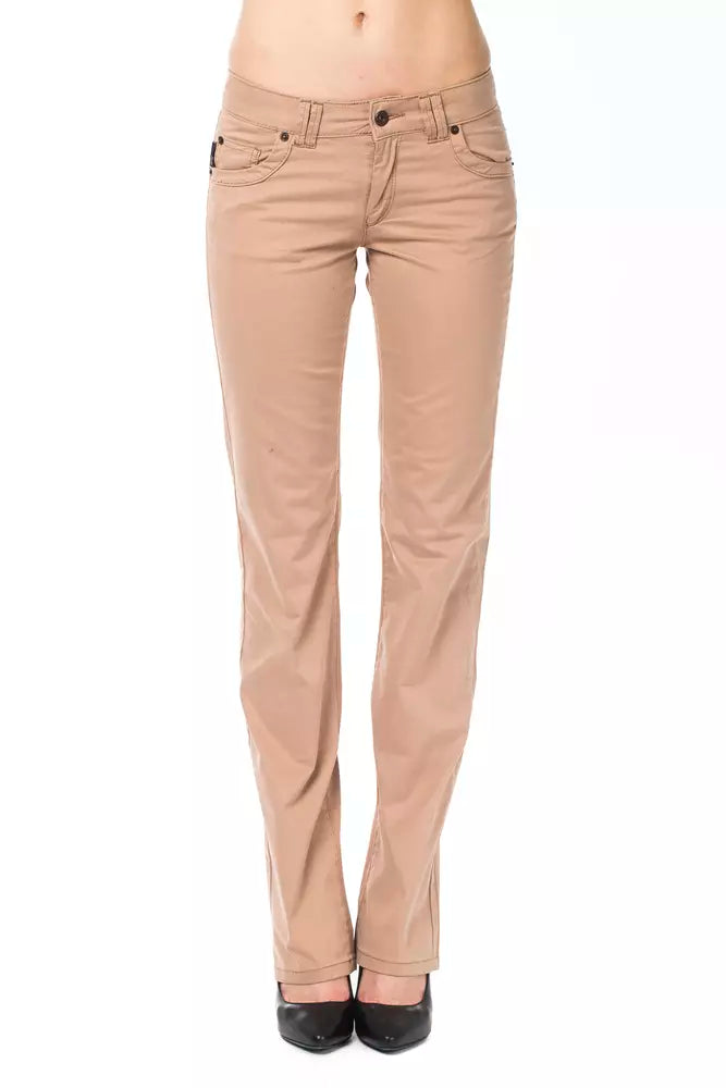 Ungaro Fever - Chic Straight Leg Cotton Blend Trousers - Beige