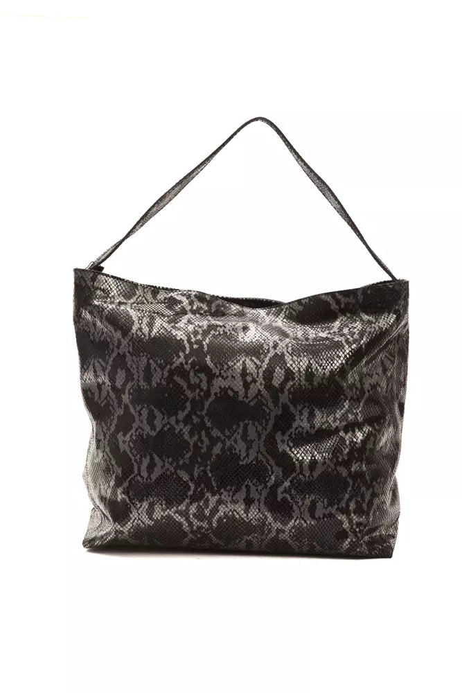 Pompei Donatella Gray Leather Women Shoulder Bag -  Luxury Shoulder Bag for Women -  Pompei Donatella.